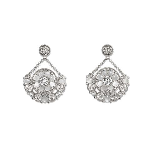 chanel earrings metal strass and resin